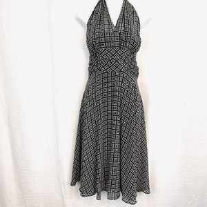 CONNECTED APPAREL Lined Black Halter Dress sz 12 P